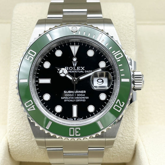 Pre-Owned Rolex Submariner Date 126610LV Oyster Bracelet Black Green 41mm