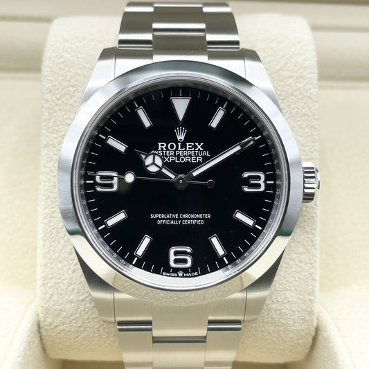 사전 소유 롤렉스 탐색기 224270 블랙 스테인리스 스틸 40mm
