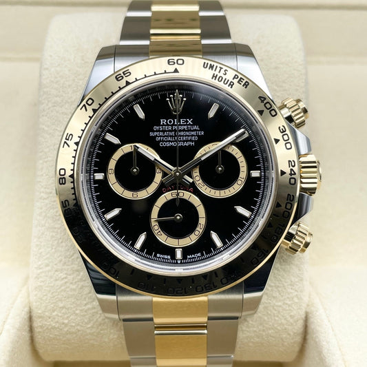 劳力士 Daytona 126503 黑色不锈钢 + 金蚝式手链 40 毫米