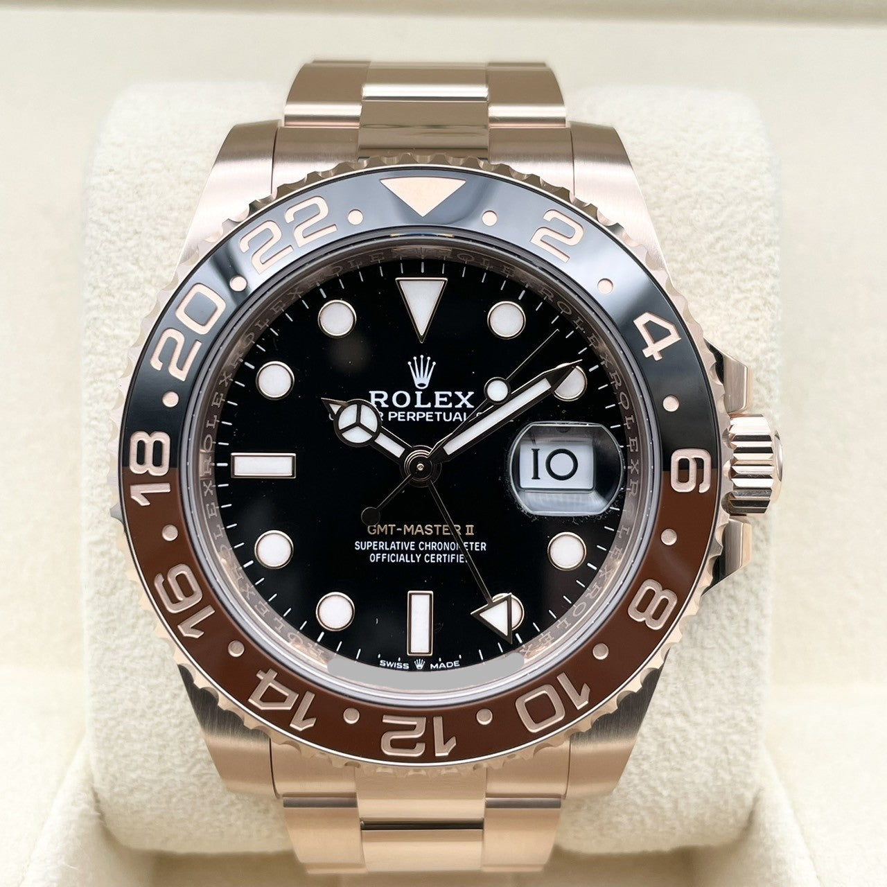 롤렉스 GMT 마스터 II 126715CHNR 블랙 에버 로즈 골드 굴 팔찌 40mm