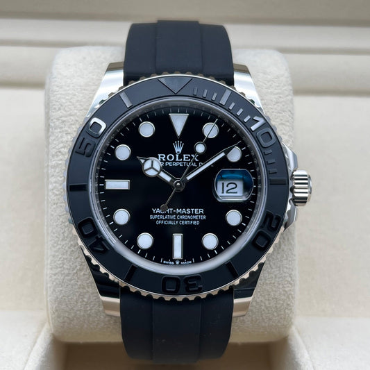 롤렉스 요트 마스터 226659 블랙 고무 벨트 블랙 화이트 골드 42mm