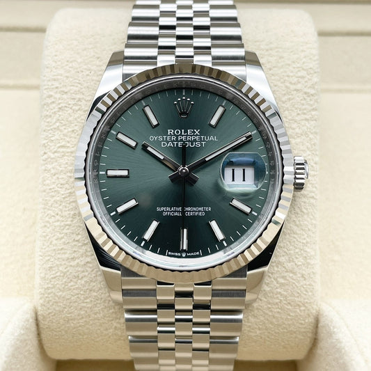 プレオウンド ロレックス デイトジャスト 126234 ミントグリーン ジュビリーブレス 36mm