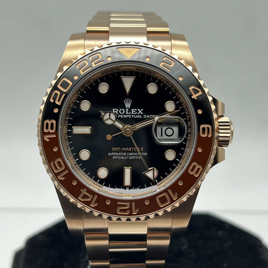 롤렉스 GMT 마스터 II 126715CHNR 블랙 에버 로즈 골드 굴 팔찌 40mm