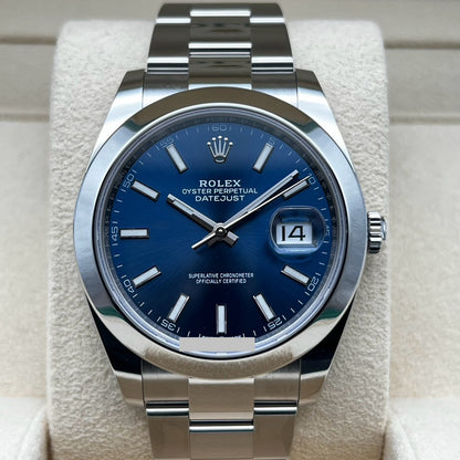 プレオウンド ロレックス デイトジャスト41 126300 オイスターブレスレット ブルー 41mm