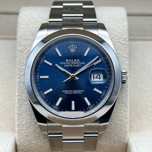 プレオウンド ロレックス デイトジャスト41 126300 オイスターブレスレット ブルー 41mm