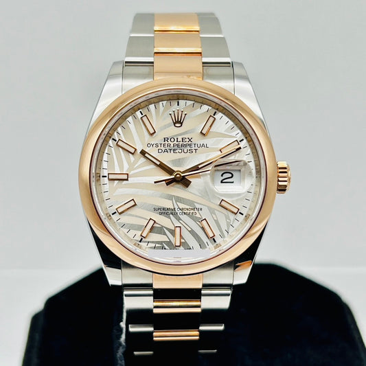 プレオウンド ロレックス デイトジャスト 126201 シルバー パームモチーフ オイスターブレスレット36mm