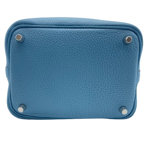 [Cash Special Price] Hermes Picotin Rock PM New Blue Gene/Mauve Pale Torillon Clemence Silver Fittings W Engraved