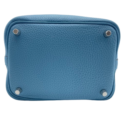 [Cash Special Price] Hermes Picotin Rock PM New Blue Gene/Mauve Pale Torillon Clemence Silver Fittings W Engraved