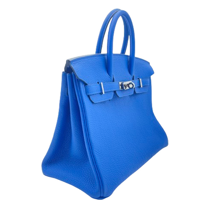 プレオウンド エルメス バーキン 25 ブルー トゴ シルバー金具 C刻印
