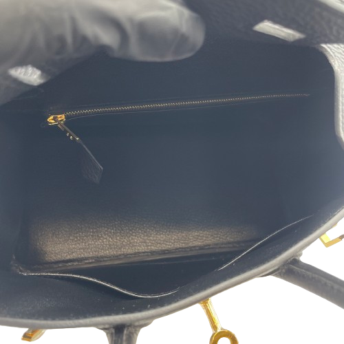 [現金價格]愛馬仕·伯金（Hermes Birkin）25黑色多哥金色硬件W刻有