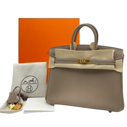 [現金價格]愛馬仕·伯金（Hermes Birkin）25 Etoup dogo金硬件W刻有