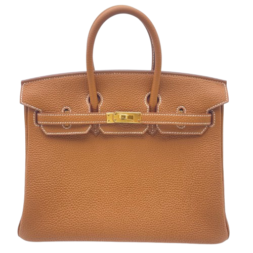 Hermes Birkin 25 골드 토고 골드 ​​하드웨어 w 새로워졌습니다