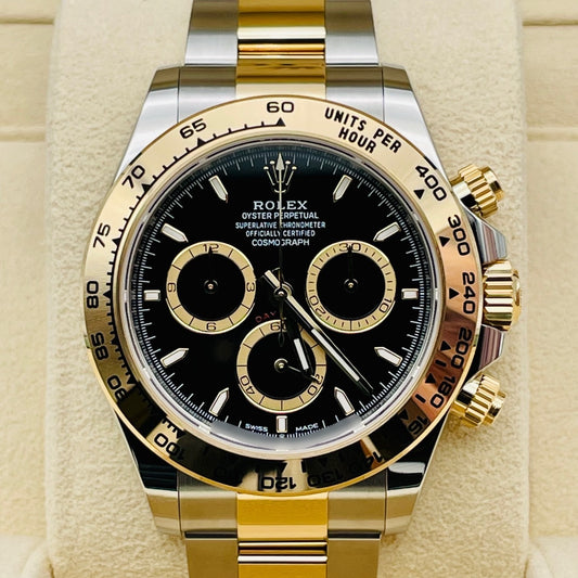 劳力士 Daytona 126503 黑色不锈钢 + 金蚝式手链 40 毫米