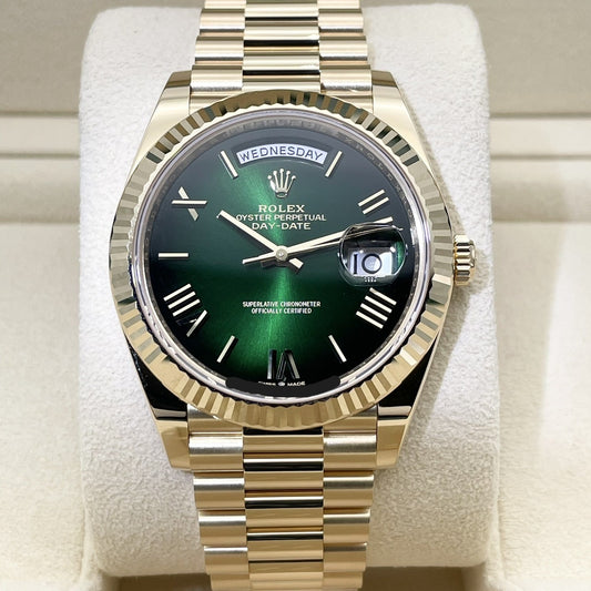 プレオウンド ロレックス デイデイト 228238 グリーンオンブレ プレジデントブレスレット 40mm