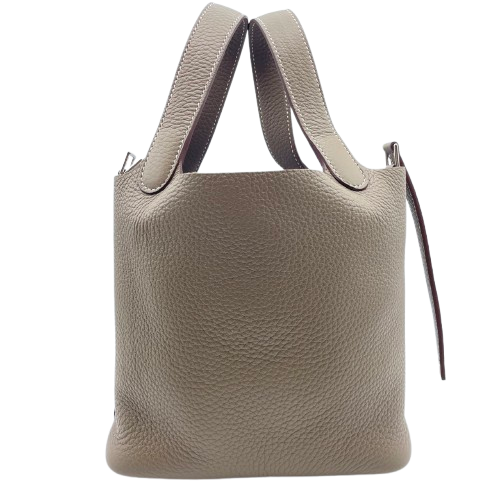 Hermes Picotin Lock PM Etoupe Torillon Clemence Silver Fittings w 새겨 져