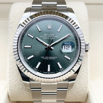 プレオウンド ロレックス デイトジャスト 126334 ミントグリーン オイスターブレス 41mm