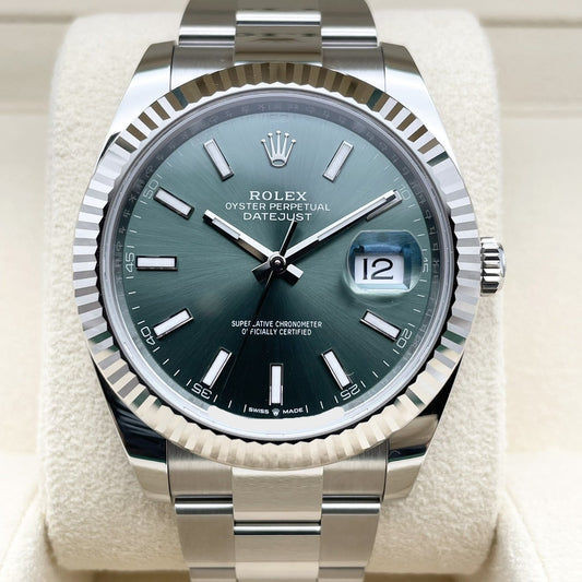 プレオウンド ロレックス デイトジャスト 126334 ミントグリーン オイスターブレス 41mm