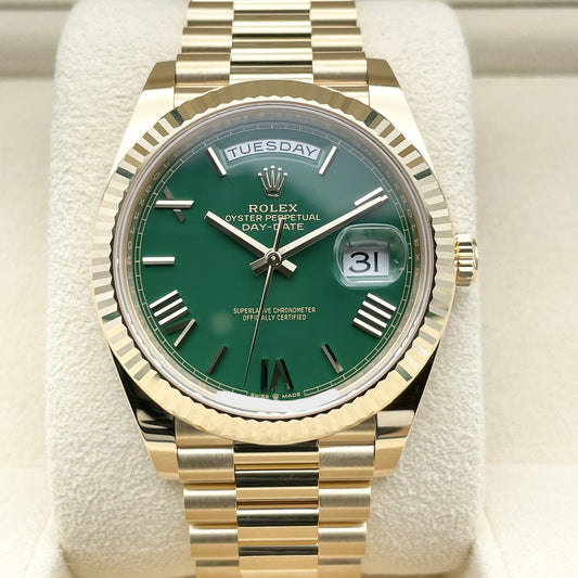 プレオウンド ロレックス デイデイト 228238 グリーン プレジデントブレスレット 40mm