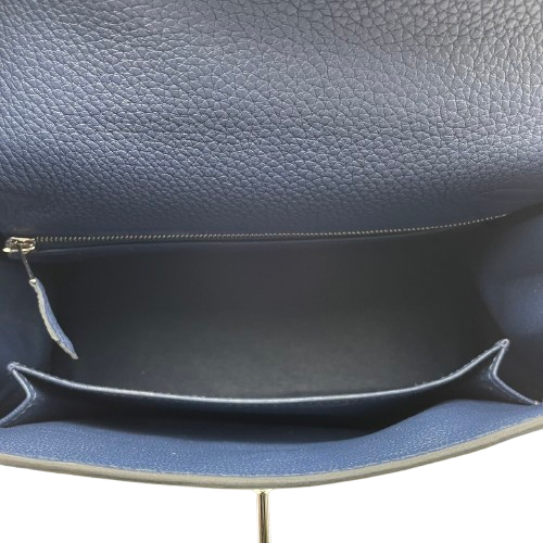 Pre-Owned Hermes Kelly 25 Brude Plus Togo Silver Fittings B Engraved