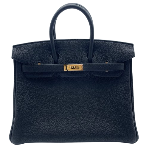 [現金價格]愛馬仕·伯金（Hermes Birkin）25黑色多哥金色硬件W刻有