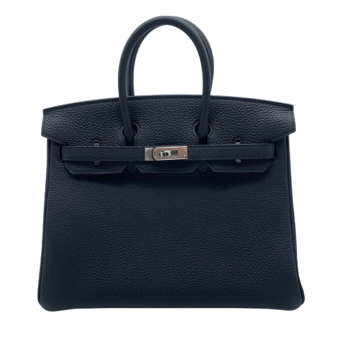 Hermes Birkin 25 Noir Togo Silver Metal Fittings w 새로워