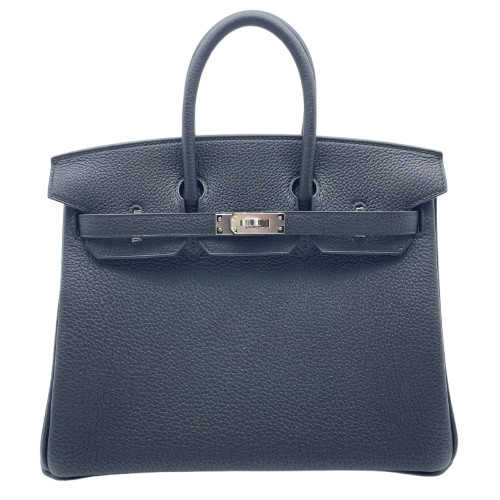 Hermes Birkin 25 Noir Togo Silver Metal Fittings w 새로워