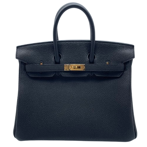 Hermes Birkin 25 Noir Togo Gold Hardware u는 새겨 져 있습니다