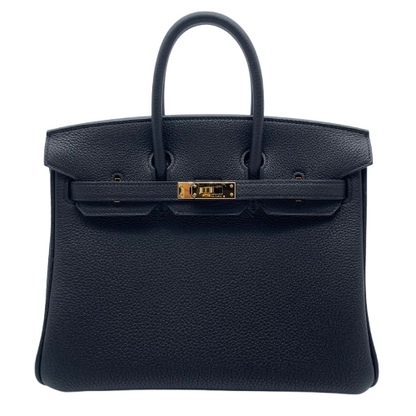 Hermes Birkin 25 Noir Togo Gold 하드웨어 W는 새겨 져 있습니다