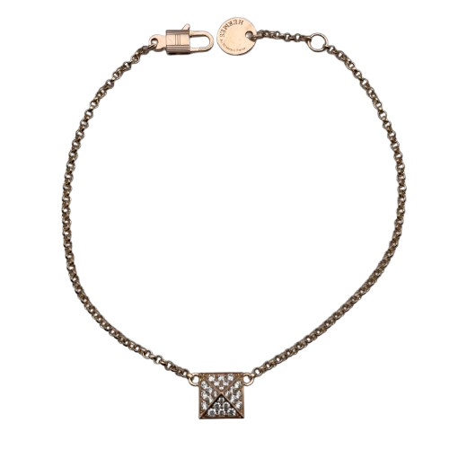 Hermes Clou de H 手链 PM 1 链 钻石 粉红金