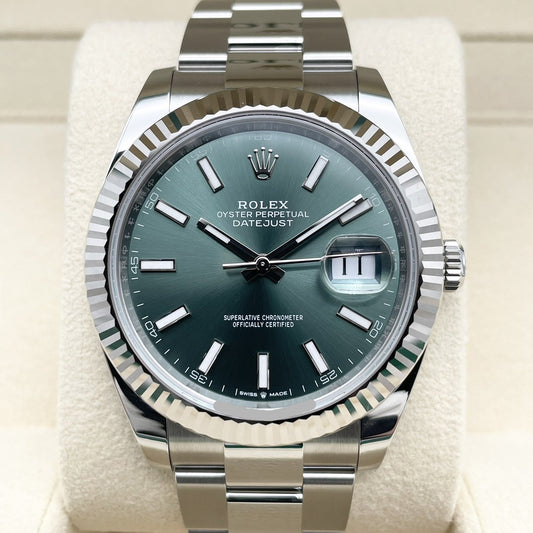 プレオウンド ロレックス デイトジャスト 126334 ミントグリーン オイスターブレス 41mm