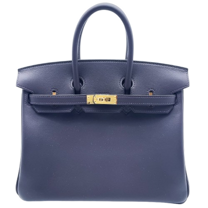Hermes Birkin 25 Prenoir Swift Gold 하드웨어 W는 새겨 져 있습니다
