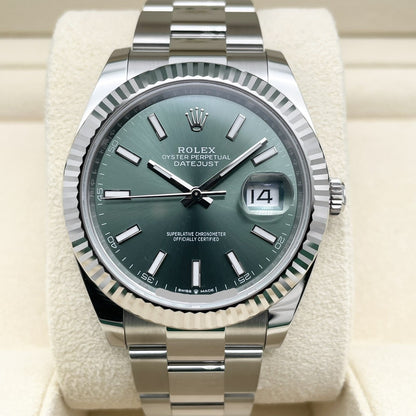 プレオウンド ロレックス デイトジャスト 126334 ミントグリーン オイスターブレス 41mm