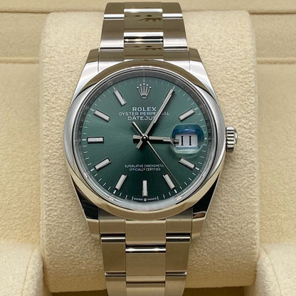 プレオウンド ロレックス デイトジャスト 126200  ミントグリーン オイスターブレス 36mm