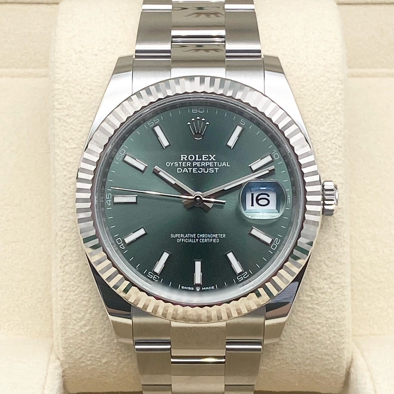プレオウンド ロレックス デイトジャスト 126334 ミントグリーン オイスターブレス 41mm