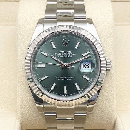 プレオウンド ロレックス デイトジャスト 126334 ミントグリーン オイスターブレス 41mm