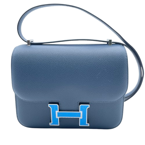 Hermes Constance Mini 18 Brue de Plus Epson Silver Fittings w 새겨 져