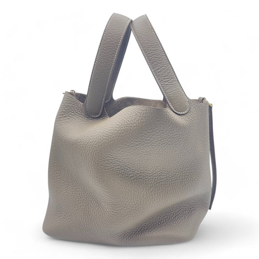Hermes Picotin Lock MM Etoupe Torillon Clemence Gold 하드웨어 W 새