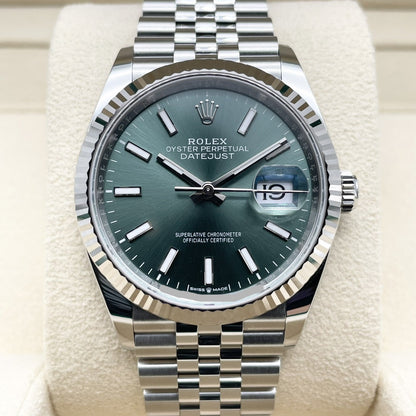 プレオウンド ロレックス デイトジャスト 126234 ミントグリーン ジュビリーブレス 36mm