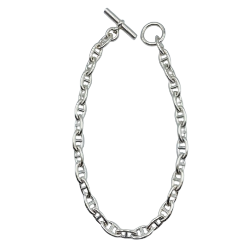 Hermes Chaine Dunkle Necklace GM Silver 925 29-panel