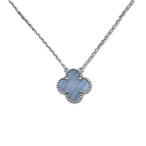 Pre-Owned Van Cleef & Arpels Vintage Alhambra Necklace VCARD34900 Chalcedony K18WG