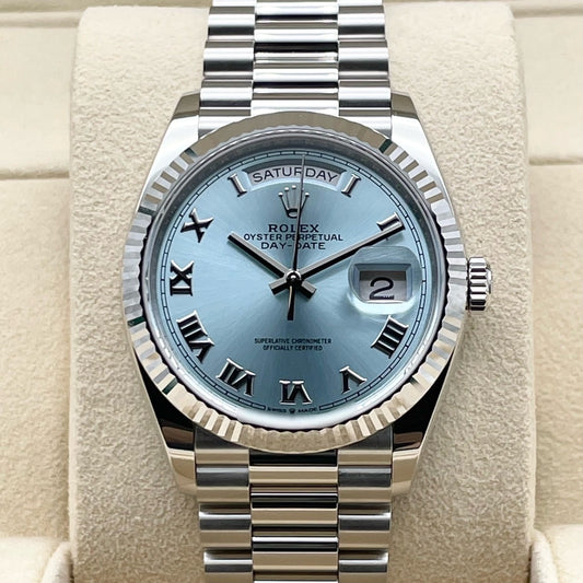 プレオウンド ロレックス デイデイト 128236 アイスブルー プレジデントブレスレット 36mm