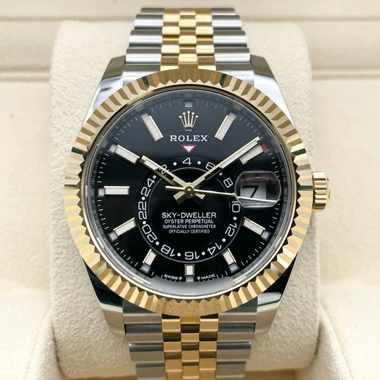 사전 소유의 롤렉스 스카이 거주자 336933 블랙 42mm