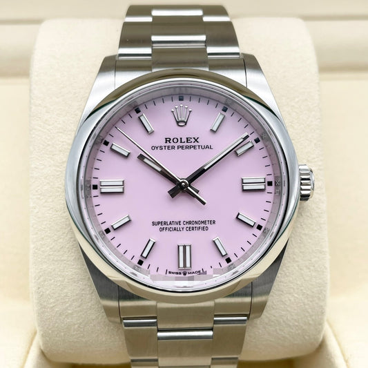 劳力士牡蛎永久126000粉红色不锈钢36mm