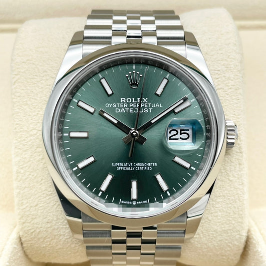 プレオウンド ロレックス デイトジャスト 126200  ミントグリーン ジュビリーブレス 36mm