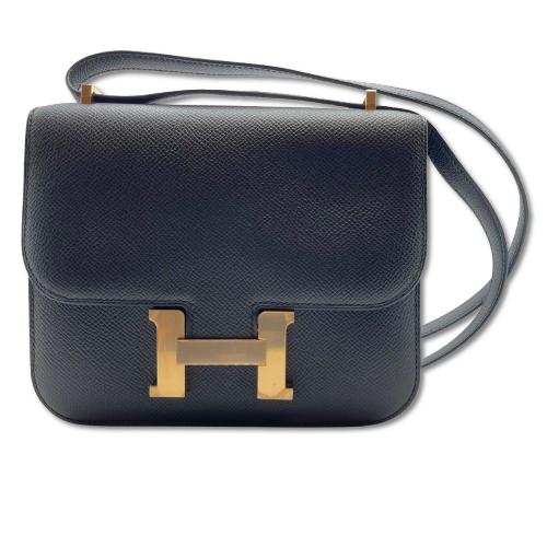 Hermes Constance Mini 18 Noir Epson Rose Gold Hardware Z 새겨 져