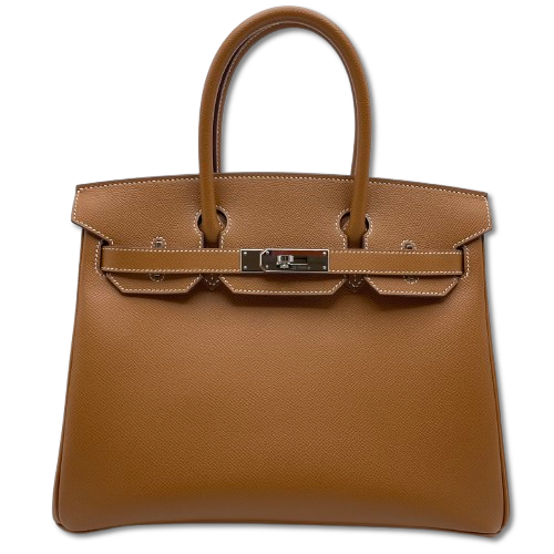 Hermes Birkin 30 골드 엡슨 실버 메탈 피팅 D 조각