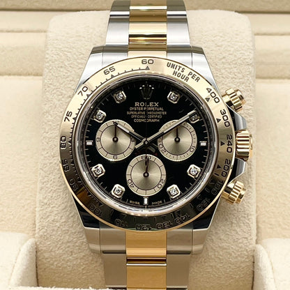 劳力士代托纳126503g明亮的黑色和金色8p钻石40mm
