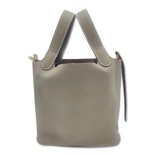 Hermes Picotin Lock PM Etoupe Torillon Clemence Gold Hardware w 새겨진