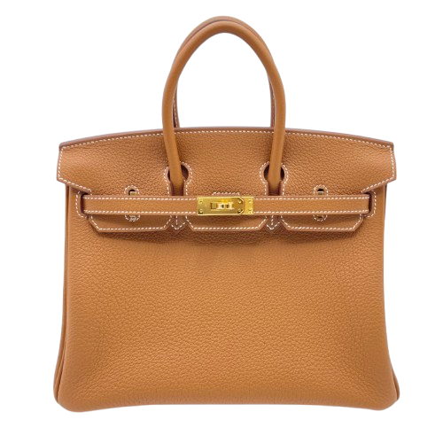 Hermes Birkin 25 골드 토고 골드 ​​하드웨어 w 새로워졌습니다