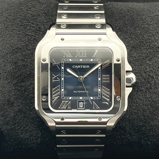 까르띠에 산토스 드 카티어 WSSA0071 블루 스테인리스 스틸 39.8mm